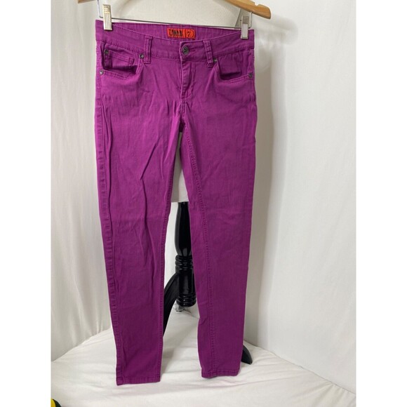 Zanadi Juniors Skinny Jeans Purple Low Rise 5 Pocket Size 7 X 29 - Picture 2 of 16